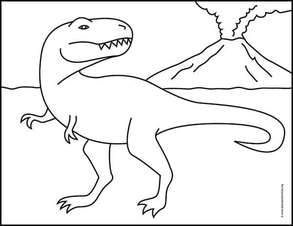 t rex drawing for kids