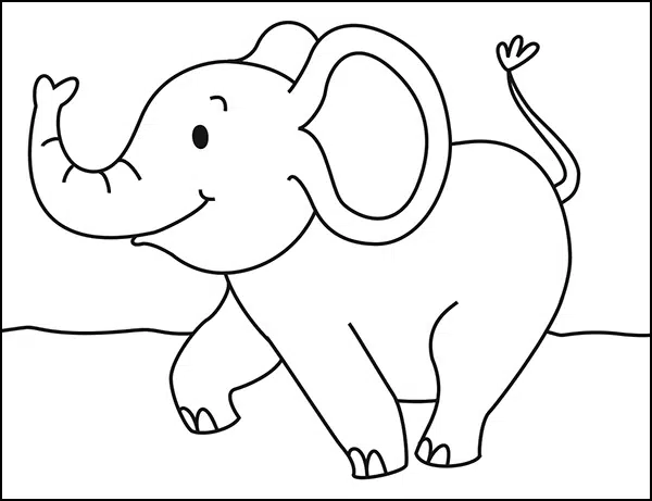Cute Little Elephant Coloring Pages, Elephant Drawing, Ring Drawing, Ant  Drawing PNG Transparent Image and Clipart for Free Download