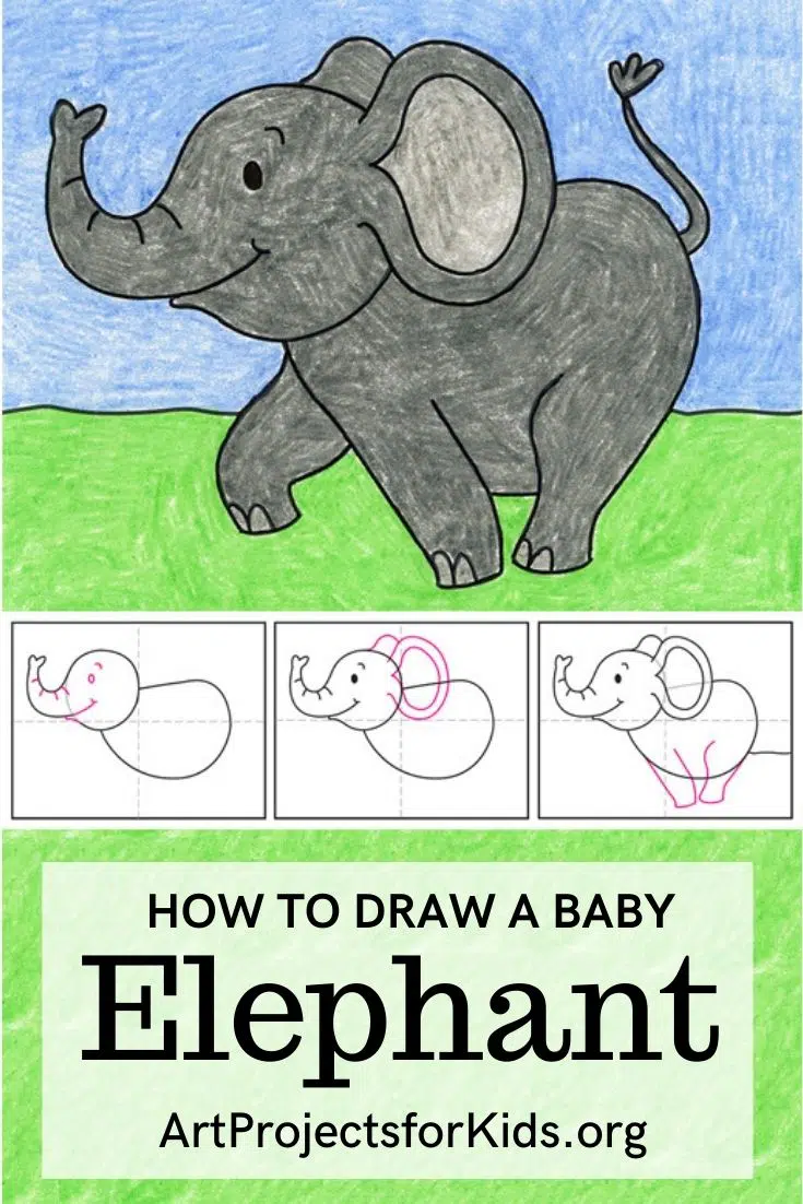 HOW TO DRAW a Cute Elephant - coloring with markers - YouTube