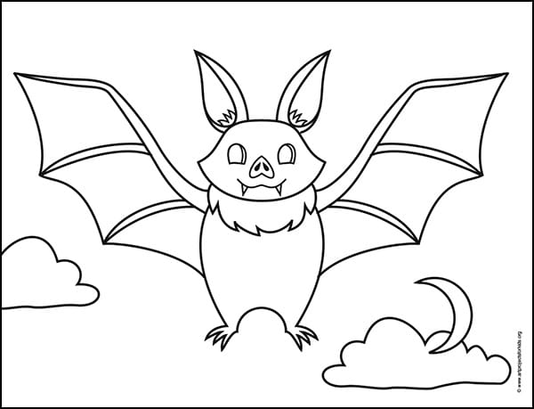 How to Draw a Bat Coloring Page