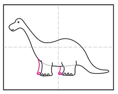 Dino 5 - Hướng dẫn cách vẽ con khủng long đơn giản với 8 bước cơ bản