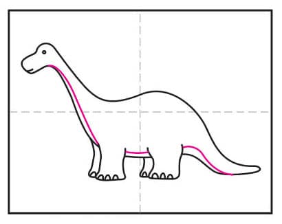 Dino 6 - Hướng dẫn cách vẽ con khủng long đơn giản với 8 bước cơ bản