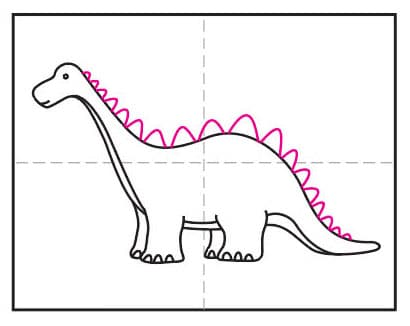 Dino 7 - Hướng dẫn cách vẽ con khủng long đơn giản với 8 bước cơ bản