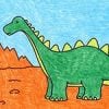 Easy How to Draw a Dinosaur Tutorial and Dinosaur Coloring Page
