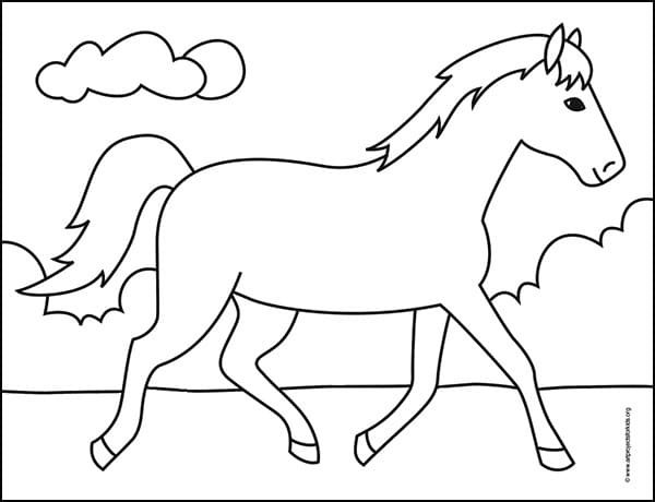 how to draw a horse step by step