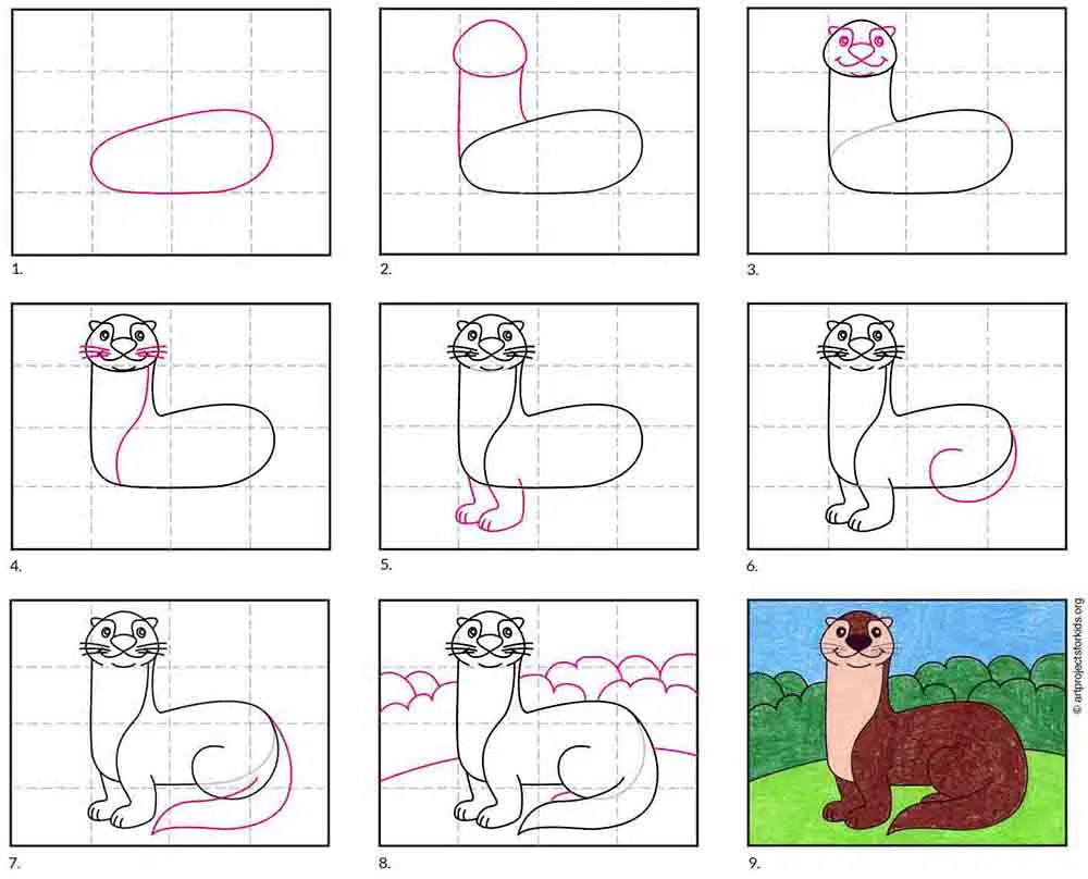 Learn how to Draw a Sea Otter Easy with a step by step tutorial.