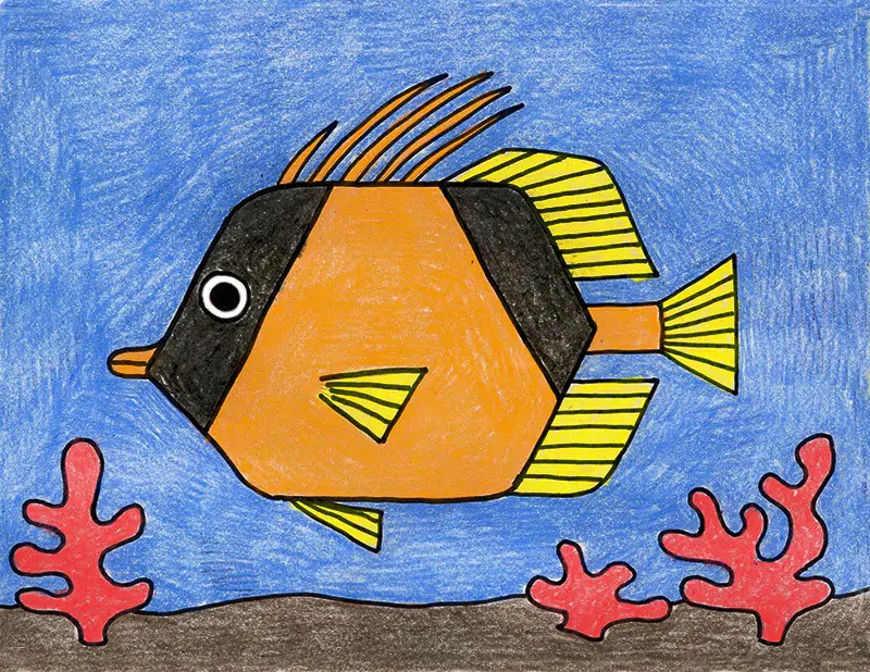 Learn how to draw a Tropical Fish with a step by step tutorial.