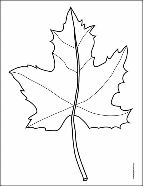 Line Art Maple Leaf Coloring Page — Activity Craft Holidays, Kids, Tips