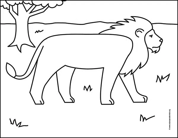 Big Cat LION Pencil Drawing Print Animal Portrait Artwork, 60% OFF