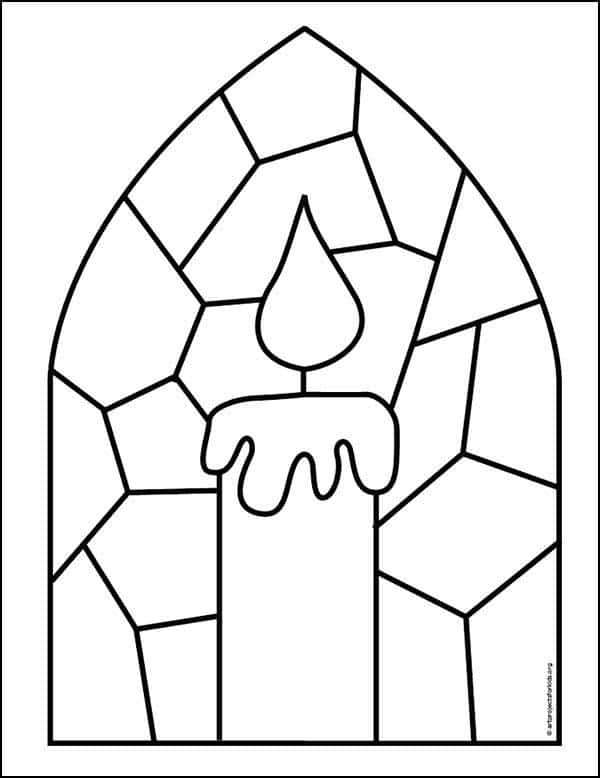 Easy How To Draw A Candle Tutorial And Candle Coloring Page