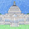 Easy How to Draw the Capitol Building Tutorial and Capitol Coloring Page