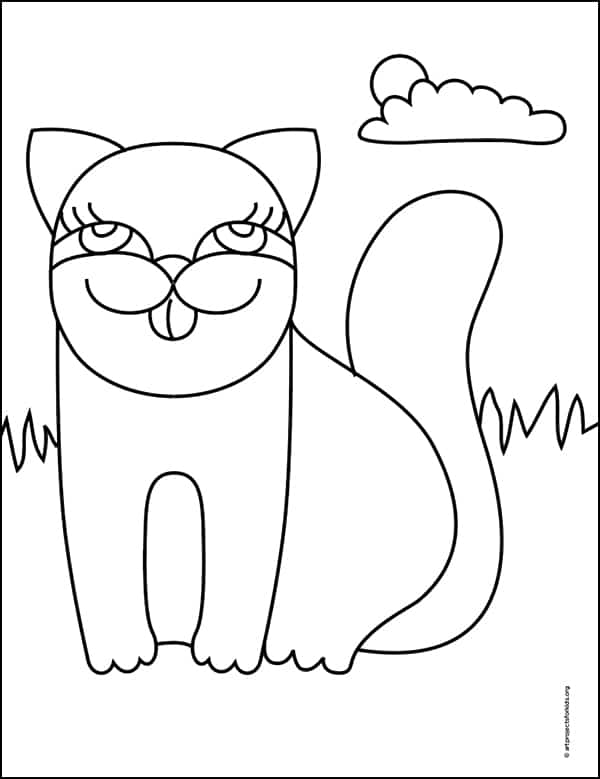 Cartoon Cat Funny Coloring Page — Activity Craft Holidays, Kids, Tips