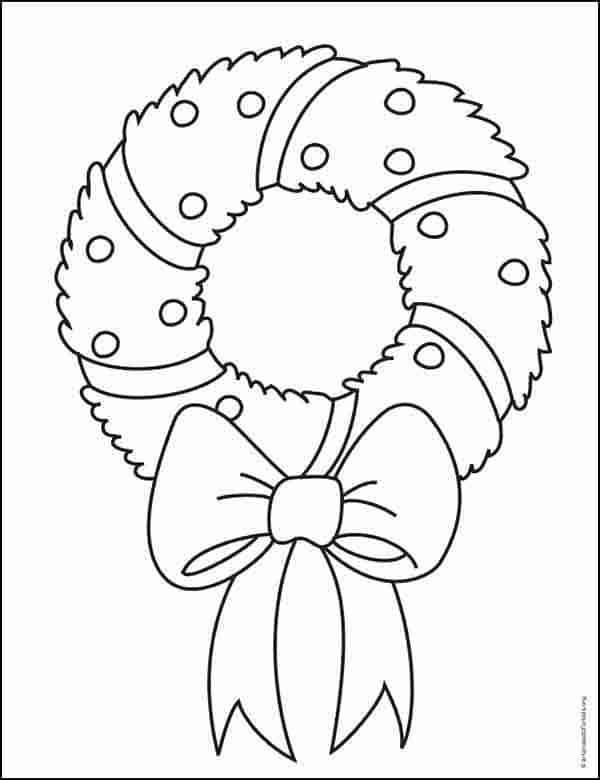 Wreath Coloring page, available as a free download.