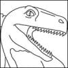 How to Draw a Dinosaur Head Tutorial and Dinosaur Coloring Page