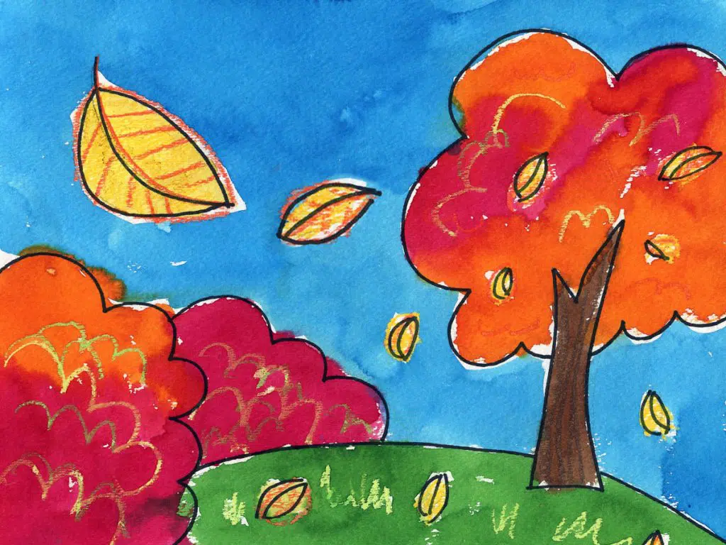 Draw a Fall Tree Resist — Activity Craft Holidays, Kids, Tips