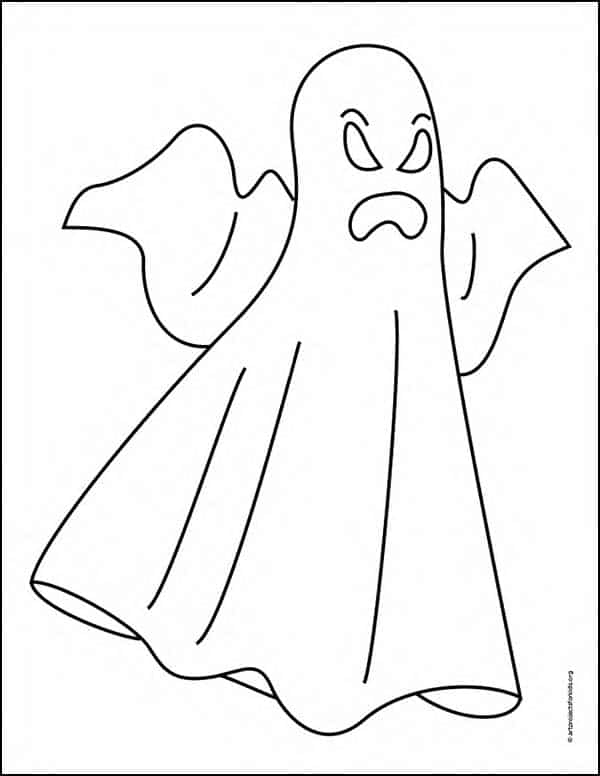 Ghost Coloring page, available as a free download.