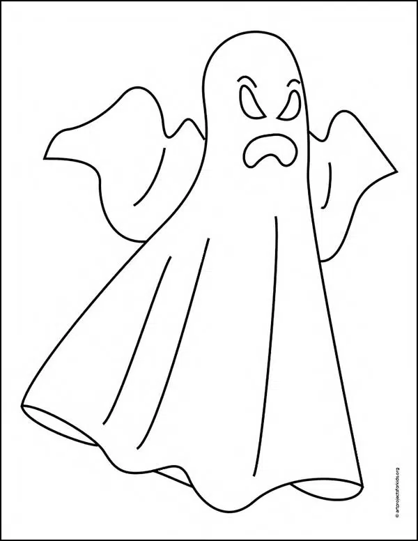 Ghost Coloring page, available as a free download.