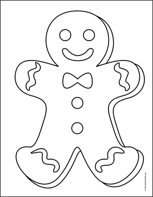 Gingerbread Man Coloring page, available as a free download.