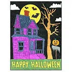 Haunted house mural template
