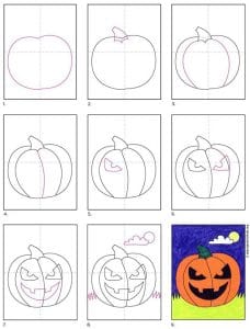 Easy How to Draw a Jack-o-Lantern Jack-o-Lantern Coloring Page