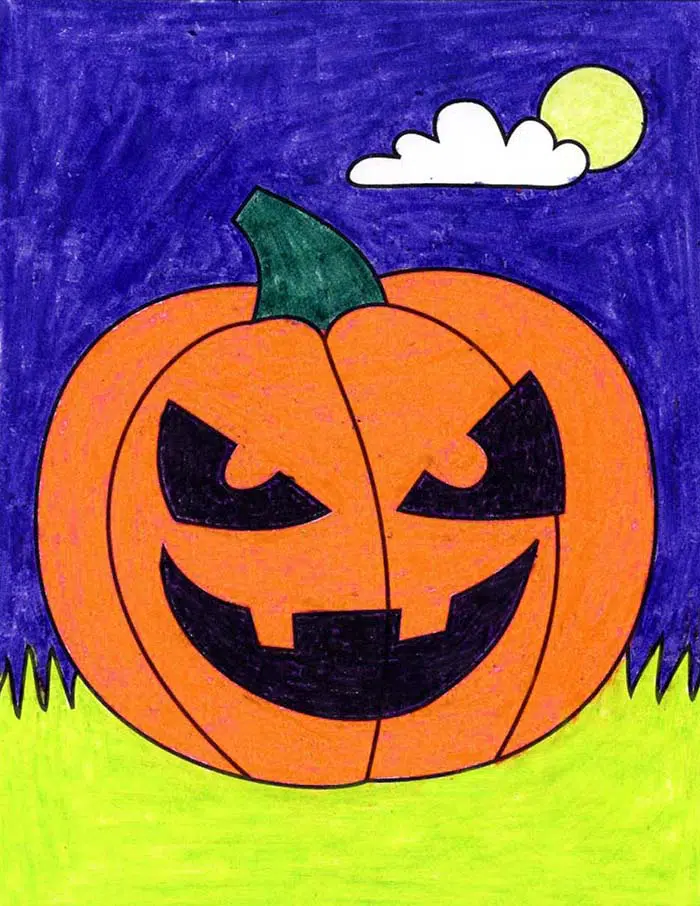 Pumpkin Face Drawing - HelloArtsy