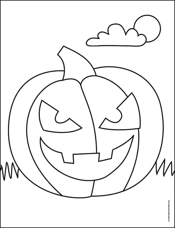 Jack-o-Lantern Coloring page, available as a free download.