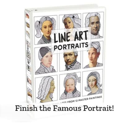 Open-and-Go Line Art Portraits: Famous Portrait Remix Templates