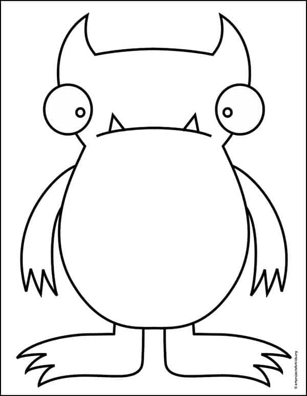 Monster Coloring page, available as a free download.
