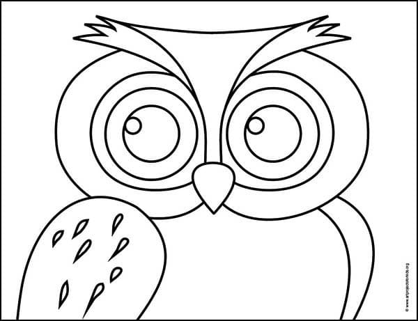 cute owl face drawing