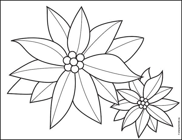 Poinsettia Coloring Page: Free Printable Sheets for Kids