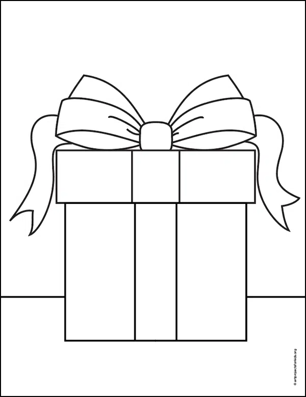 Present Coloring page, available as a free download.
