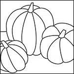 Three pumpkins coloring page