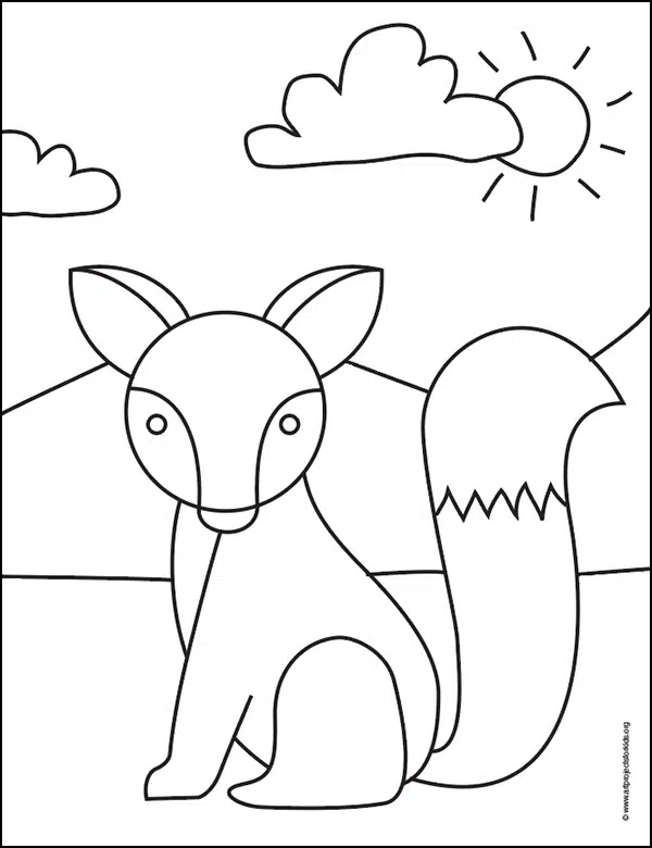 Red Fox Coloring page, available as a free download.