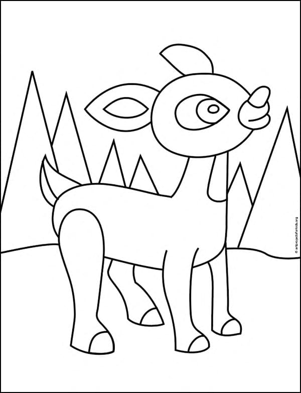 Reindeer Coloring page, available as a free download.
