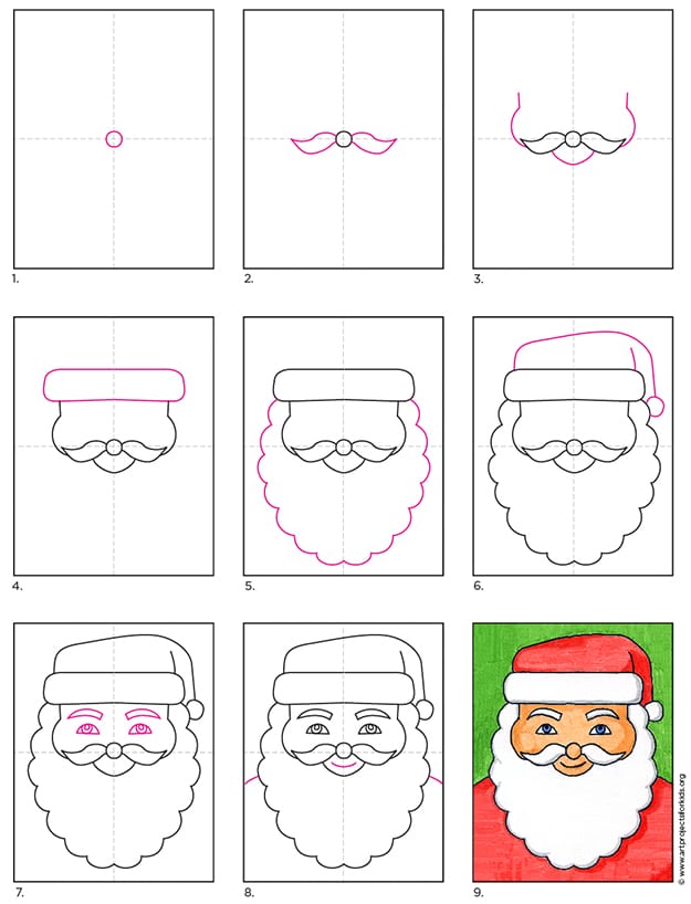 Santas Face Diagram — Activity Craft Holidays, Kids, Tips