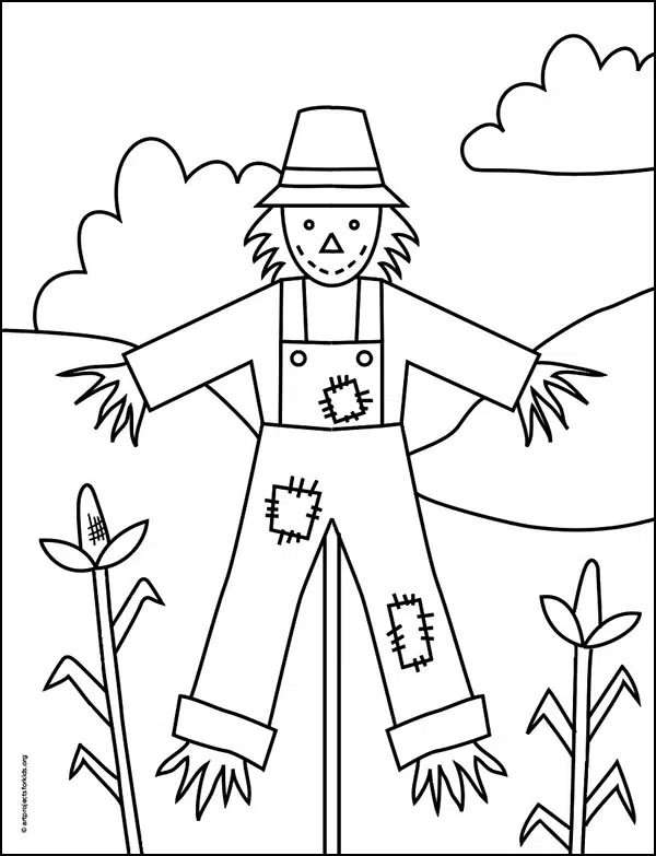 Scarecrow Coloring page, available as a free download.