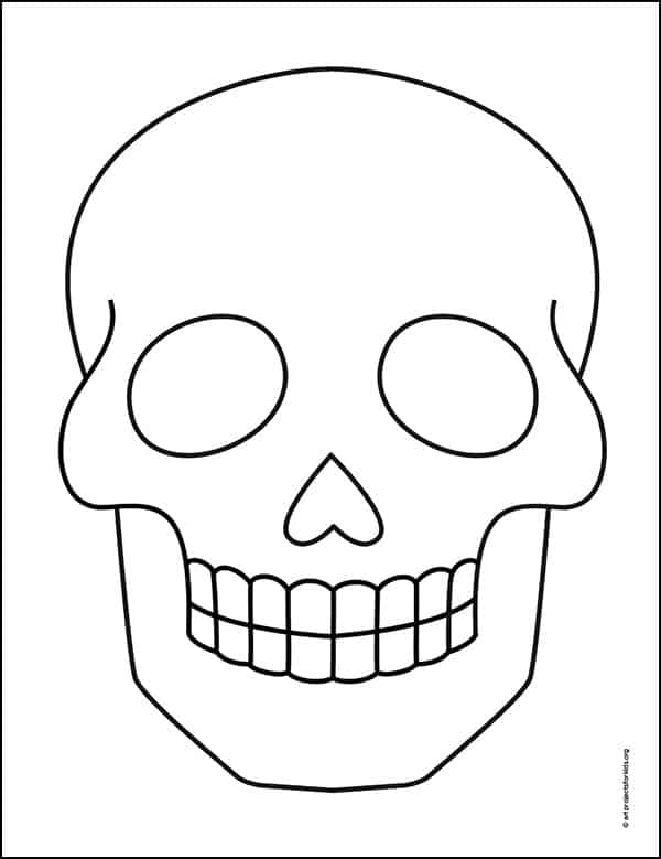 Skull Coloring Page: Free Printable Sheets for Kids