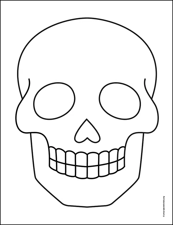 Easy How To Draw A Skull Tutorial And Skull Coloring Page JINZZY   Skull Coloring Page  .webp