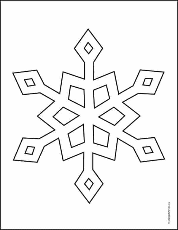Snowflake Coloring page, available as a free download.
