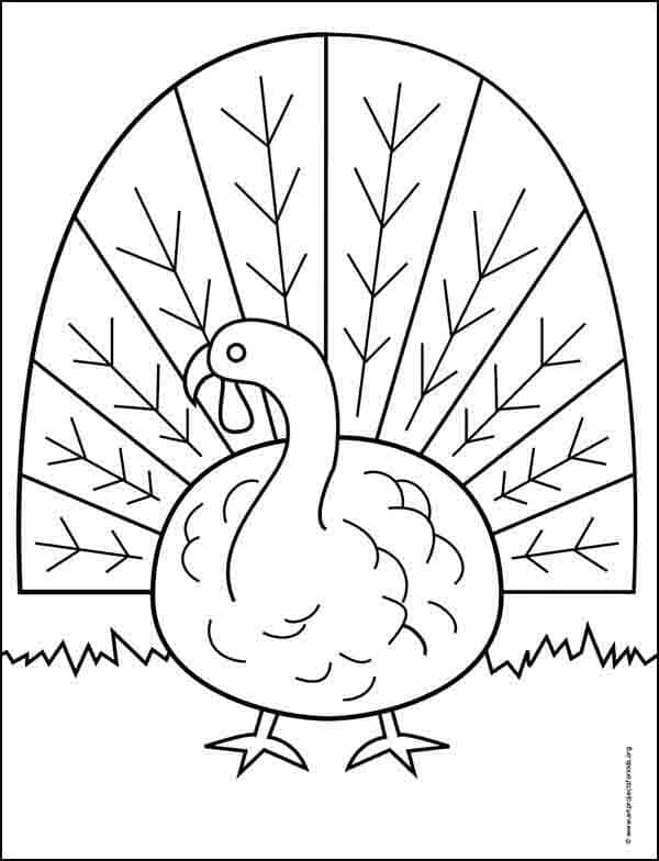 Turkey Coloring page, available as a free download.