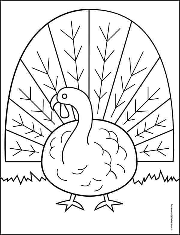 how to draw a turkey easy