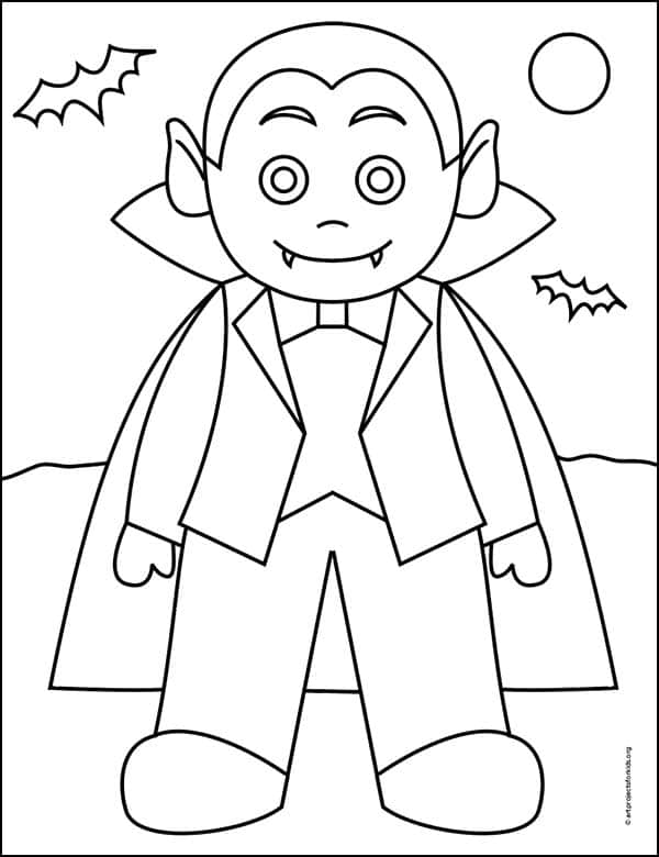 Vampire Coloring page, available as a free download.