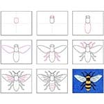 Easy How to Draw a Bee Tutorial and Bee Coloring Page