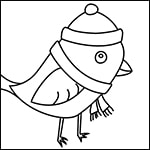 Easy How to Draw a Cute Bird Tutorial and Bird Coloring Page