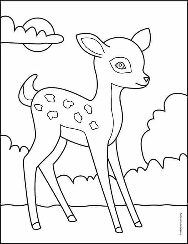 Deer Coloring page, available as a free download.