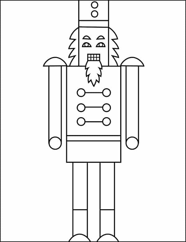An easy Nutcracker Coloring Page, available as a free download