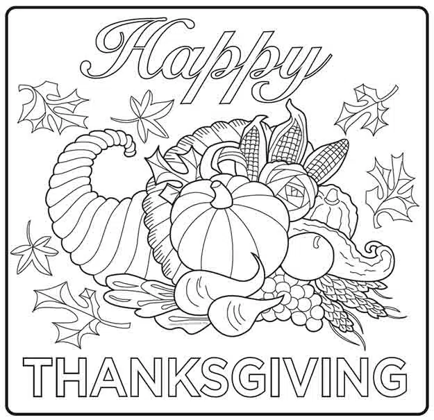 A free Thanksgiving printable coloring  page. Stop by and download yours for free.