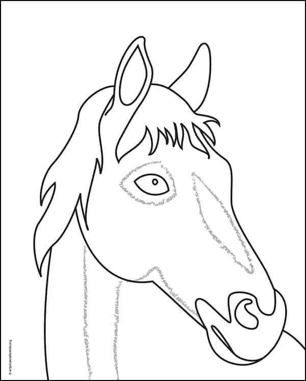 Download HD Vector Black And White Head Drawing Easy At Getdrawings - Simple  Cartoon Horse Face Transparent PNG Image - NicePNG.com