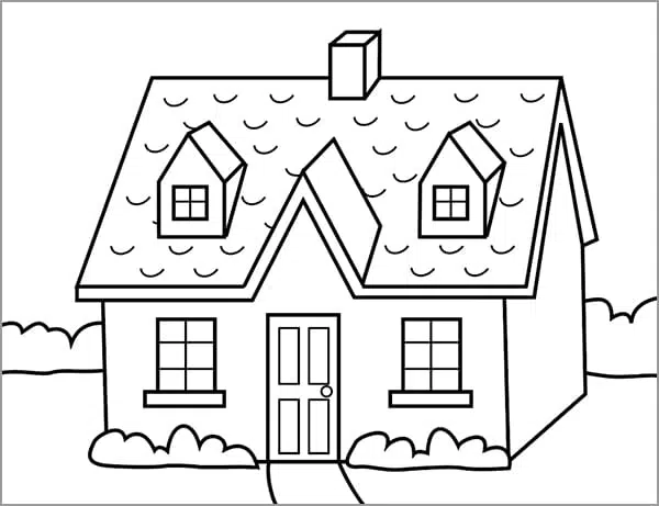 How to draw a house step by step | House drawing for kids - YouTube