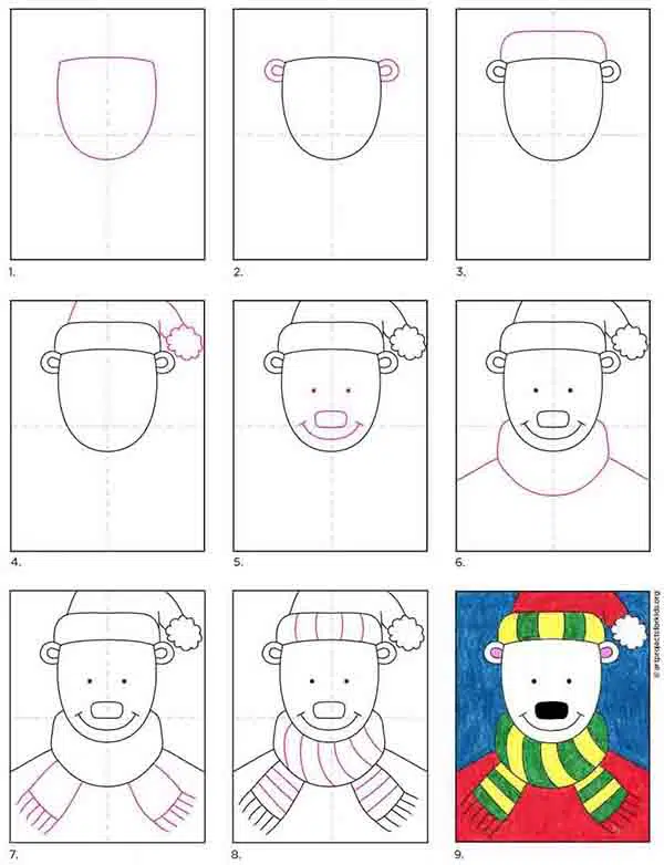 A step by step tutorial for how to draw an easy Cartoon Bear, also available as a free download.